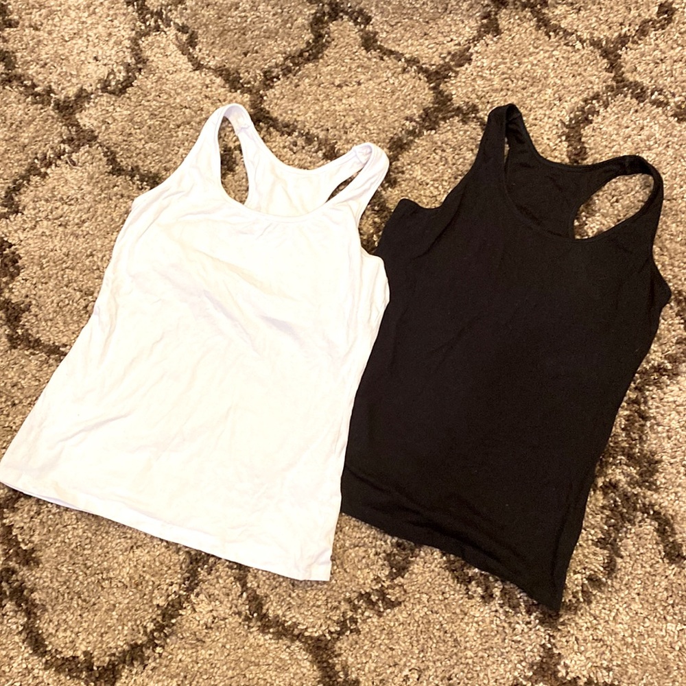 Two shelf bra racerback tank tops